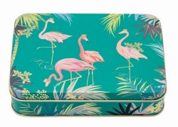 SM3186 - Green tin - Pink  Flamingo - Sara Miller